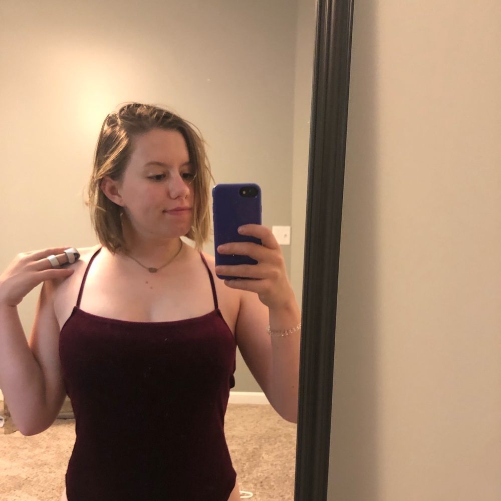 Purple Sparkly Velvet body suit